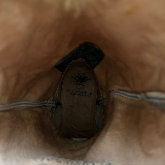 El General 1901 Exotic Stingray Leather Blue Black Embroidered Cowboy Boots 9.5 - Picture 8 of 12